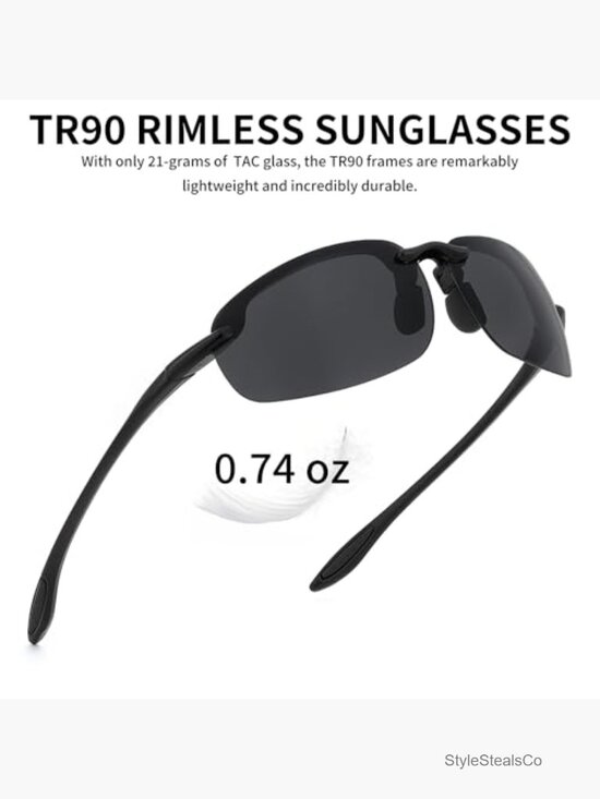 TR90 Rimless Sports Sunglasses UV400 Protection for Running Cycling main image 4